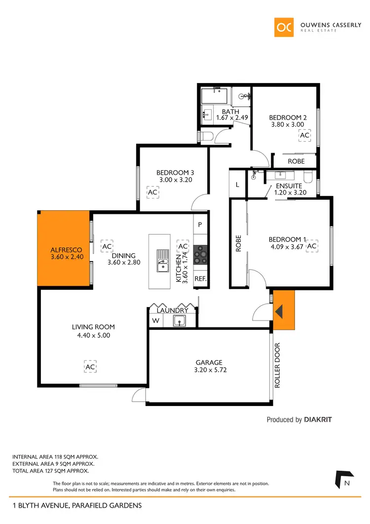 Floorplan of Homely house listing, 1 Blyth Avenue, Parafield Gardens SA 5107