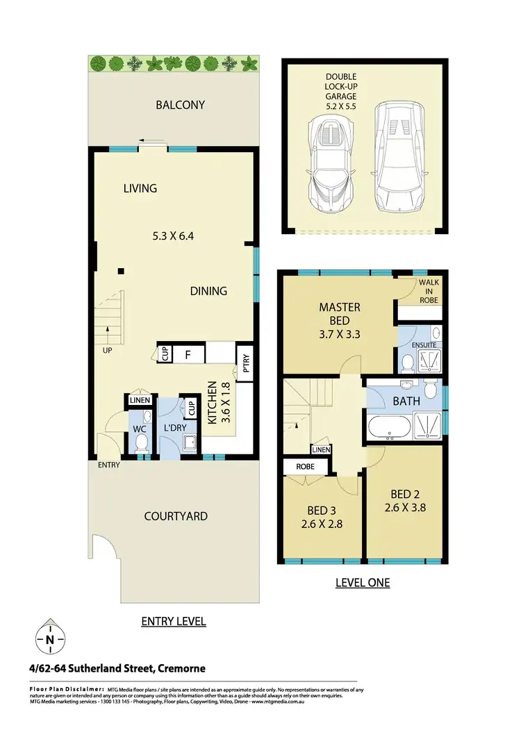Floorplan of Homely townhouse listing, 4/62-64 Sutherland Street, Cremorne NSW 2090
