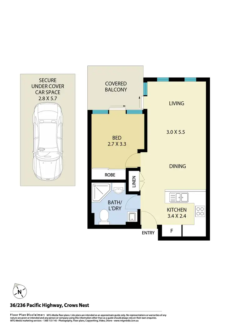 Floorplan of Homely apartment listing, 36/236 Pacific Highway, Crows Nest NSW 2065