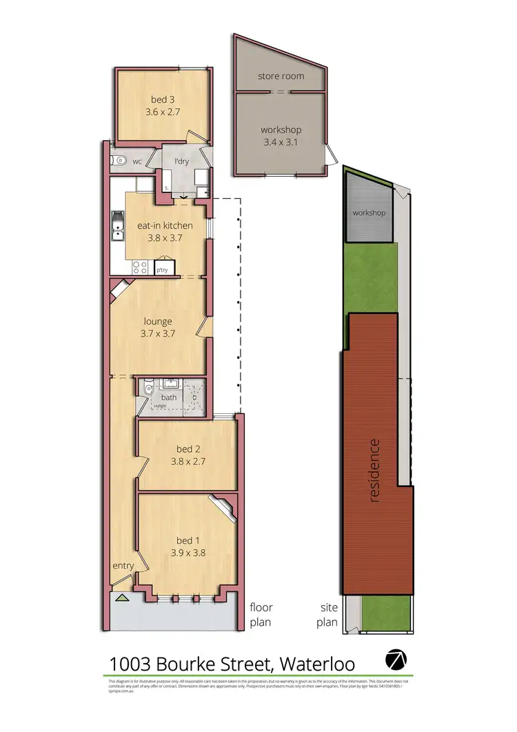 Floorplan of Homely terrace listing, 1003 Bourke Street, Waterloo NSW 2017