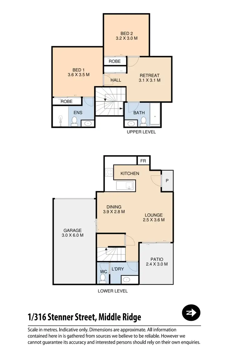 Floorplan of Homely townhouse listing, 6/316 Stenner Street, Middle Ridge QLD 4350