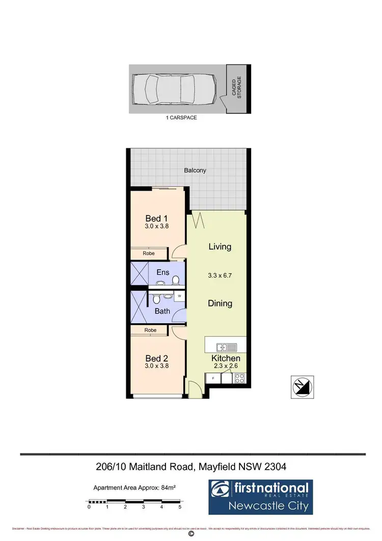 Floorplan of Homely apartment listing, 206/10 Maitland Road, Mayfield NSW 2304