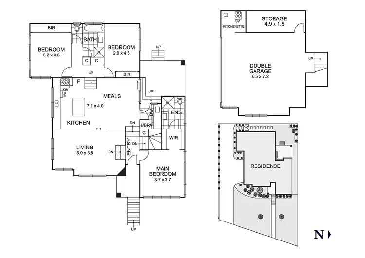 Floorplan of Homely townhouse listing, 1/95 St Clems Road, Doncaster East VIC 3109