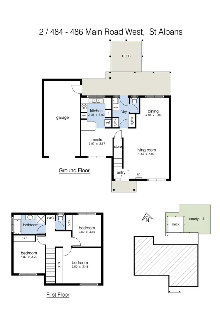 Floorplan of Homely townhouse listing, 2/484-486 Main Road West, St Albans VIC 3021