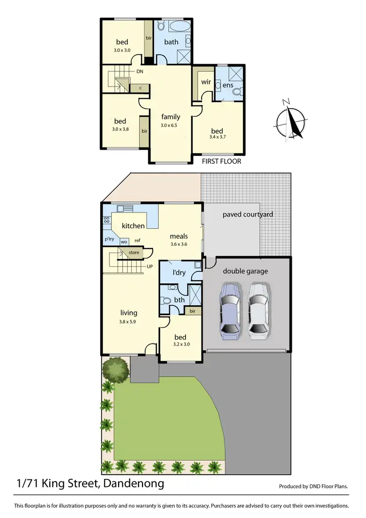 Floorplan of Homely townhouse listing, 1/71 King Street, Dandenong VIC 3175