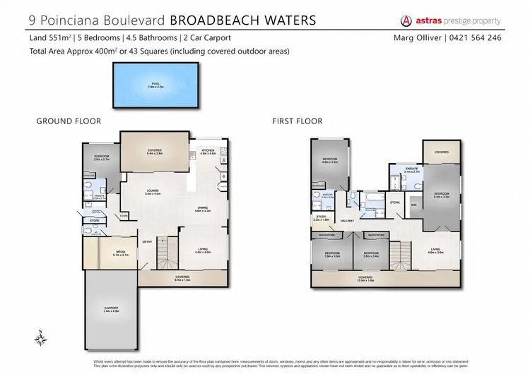 Floorplan of Homely house listing, 9 Poinciana Boulevard, Broadbeach Waters QLD 4218