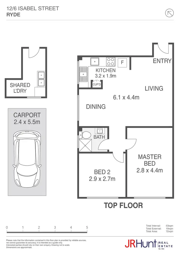 Floorplan of Homely apartment listing, 12/6 Isabel Street, Ryde NSW 2112