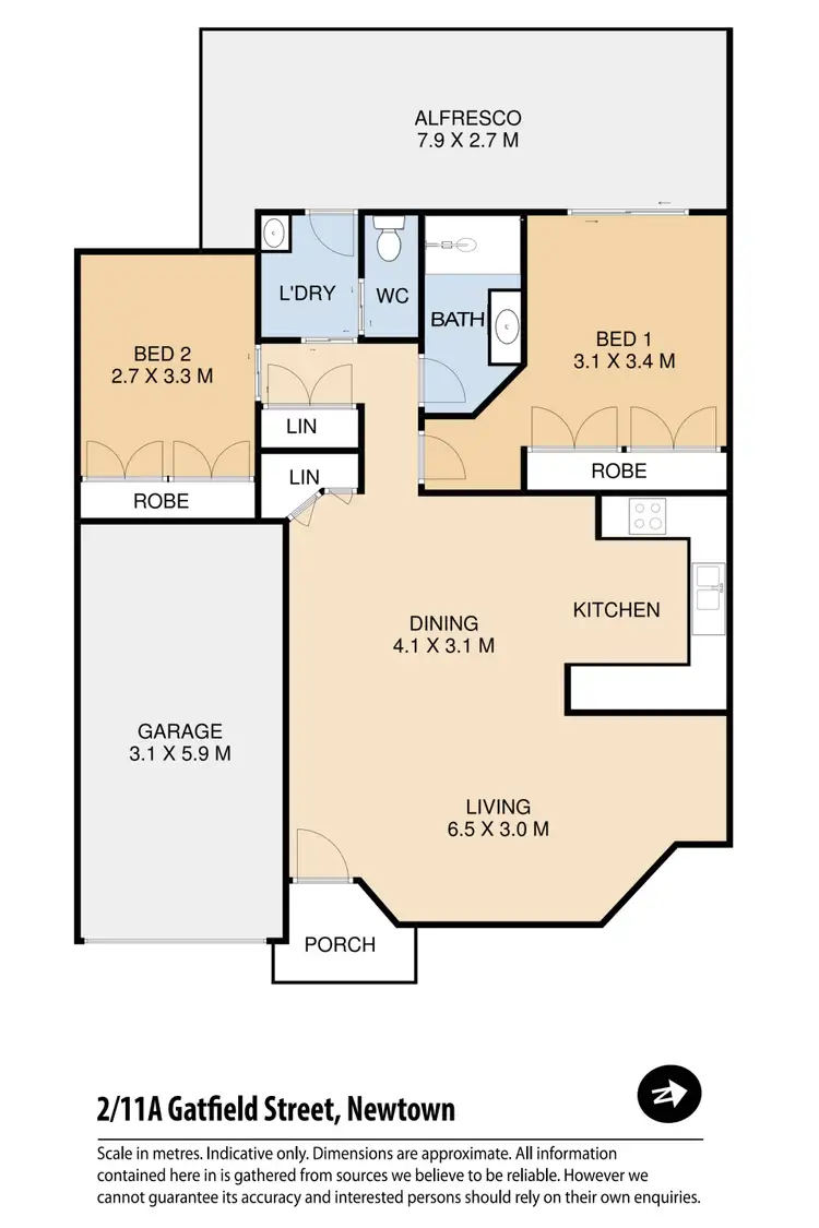 Floorplan of Homely unit listing, 2/11A Gatfield Street, Newtown QLD 4350