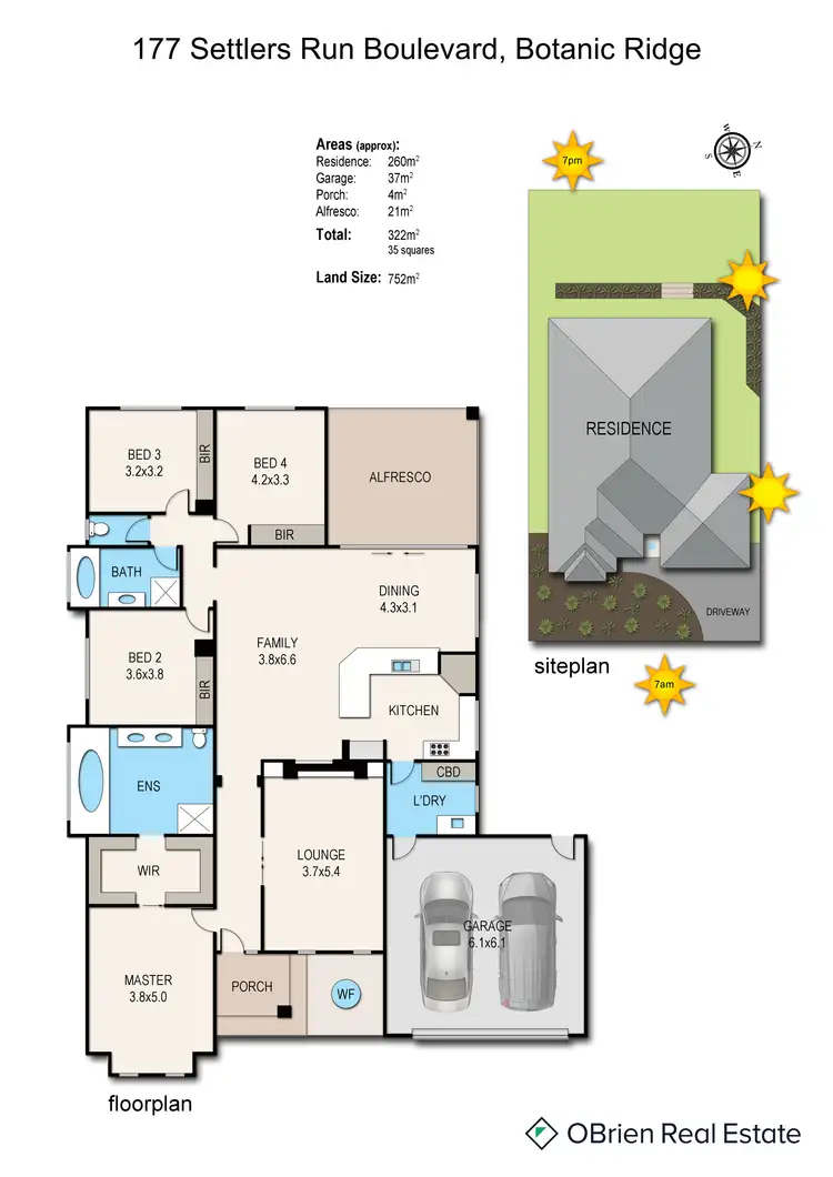Floorplan of Homely house listing, 177 Settlers Run Boulevard, Botanic Ridge VIC 3977