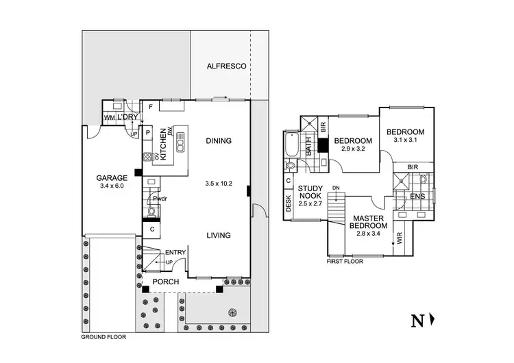 Floorplan of Homely townhouse listing, 40 Yorkshire Street, Blackburn North VIC 3130