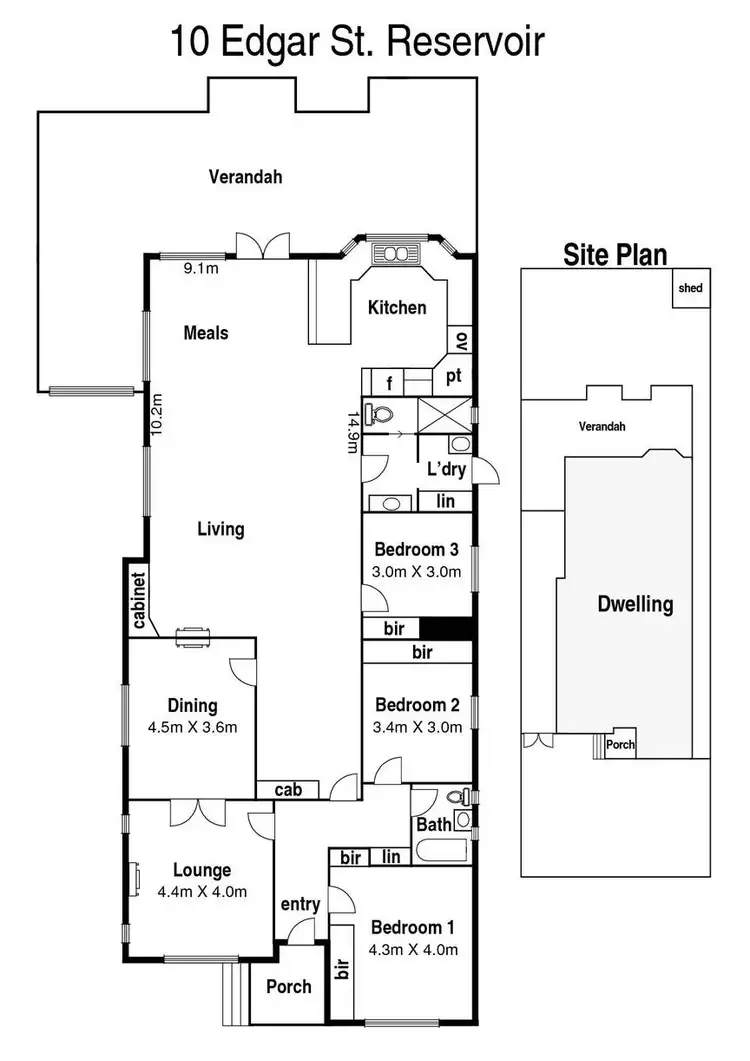 Floorplan of Homely house listing, 10 Edgar Street, Reservoir VIC 3073
