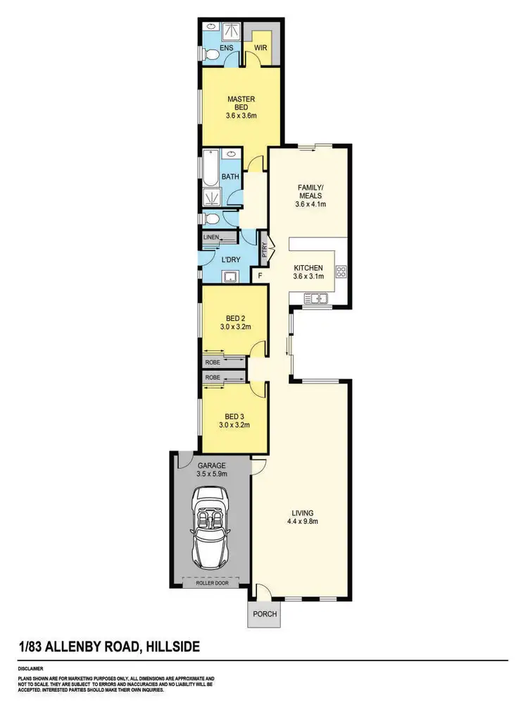 Floorplan of Homely unit listing, 1/83 Allenby Road, Hillside VIC 3037