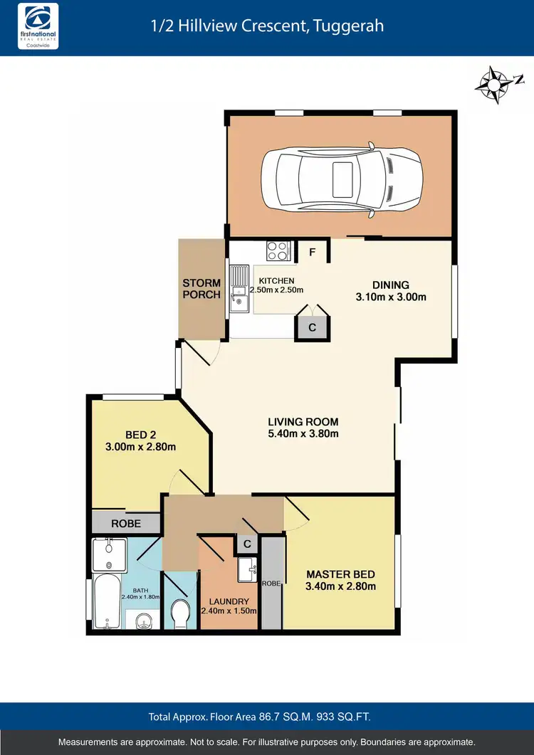 Floorplan of Homely semi-detached listing, 1/2 Hillview Crescent, Tuggerah NSW 2259