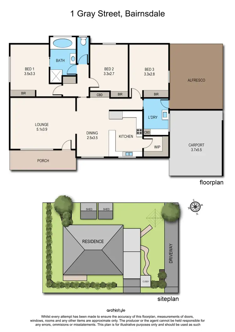 Floorplan of Homely house listing, 1 Gray Street, Bairnsdale VIC 3875