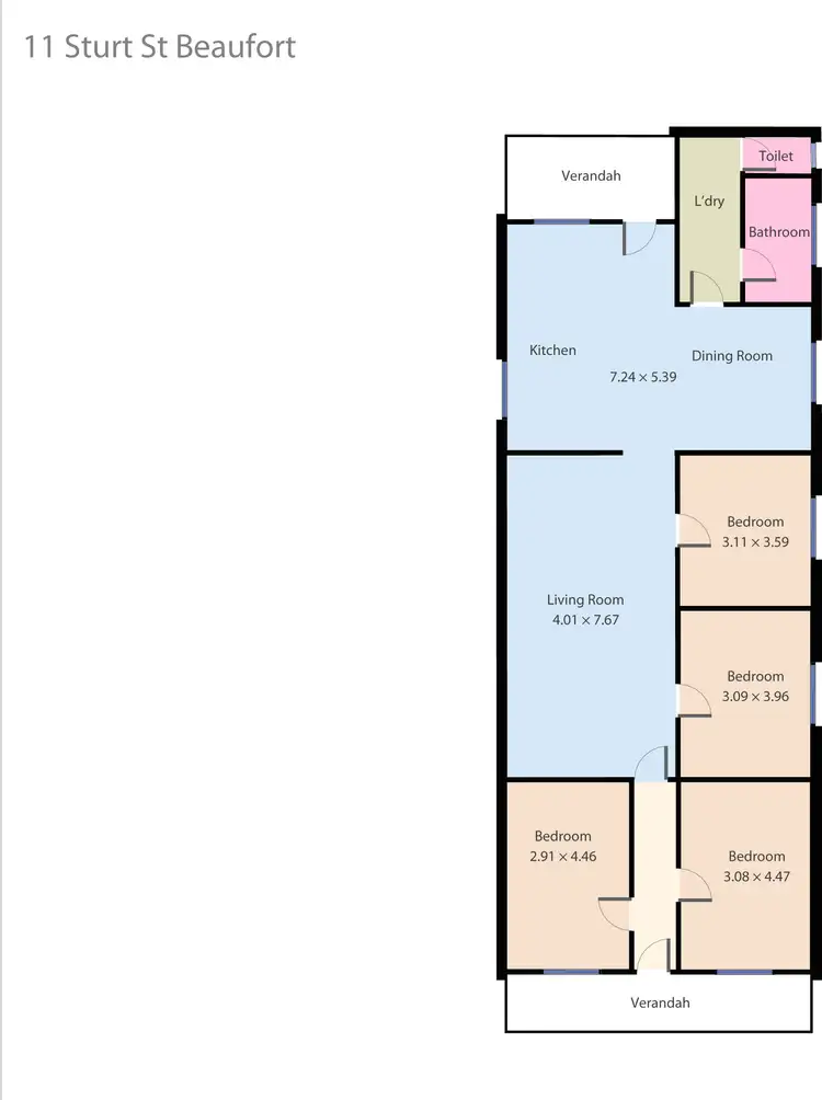 Floorplan of Homely house listing, 11 Sturt Street, Beaufort VIC 3373