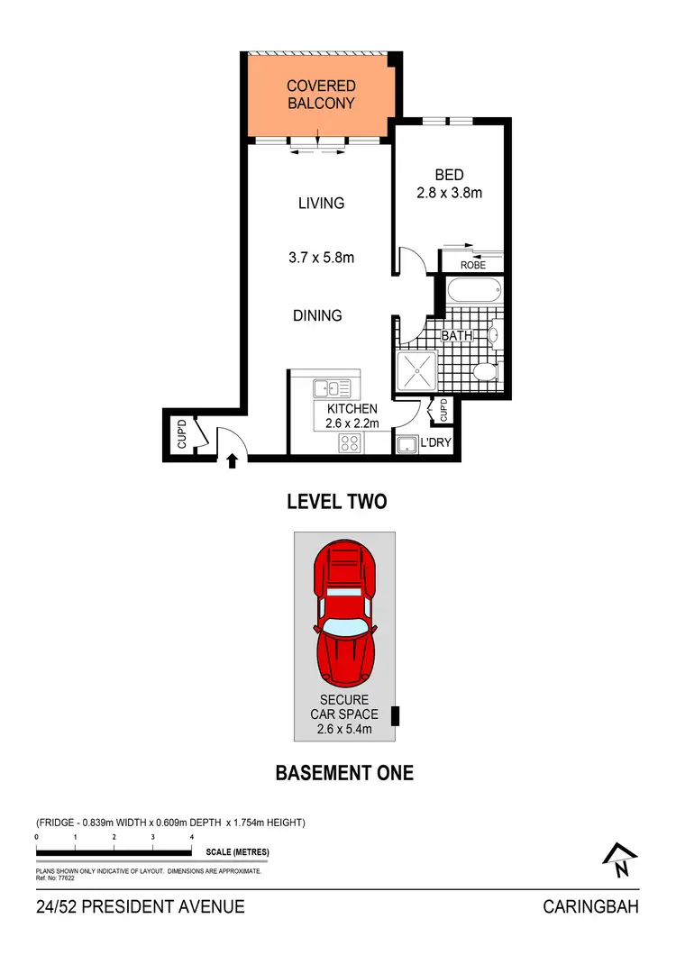 Floorplan of Homely apartment listing, 24/52 President Avenue, Caringbah NSW 2229