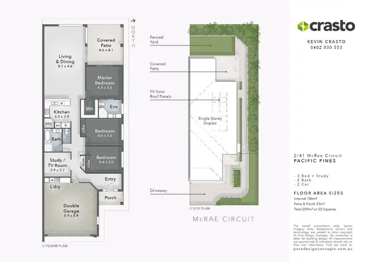 Floorplan of Homely house listing, 2/41 McRae Circuit, Pacific Pines QLD 4211