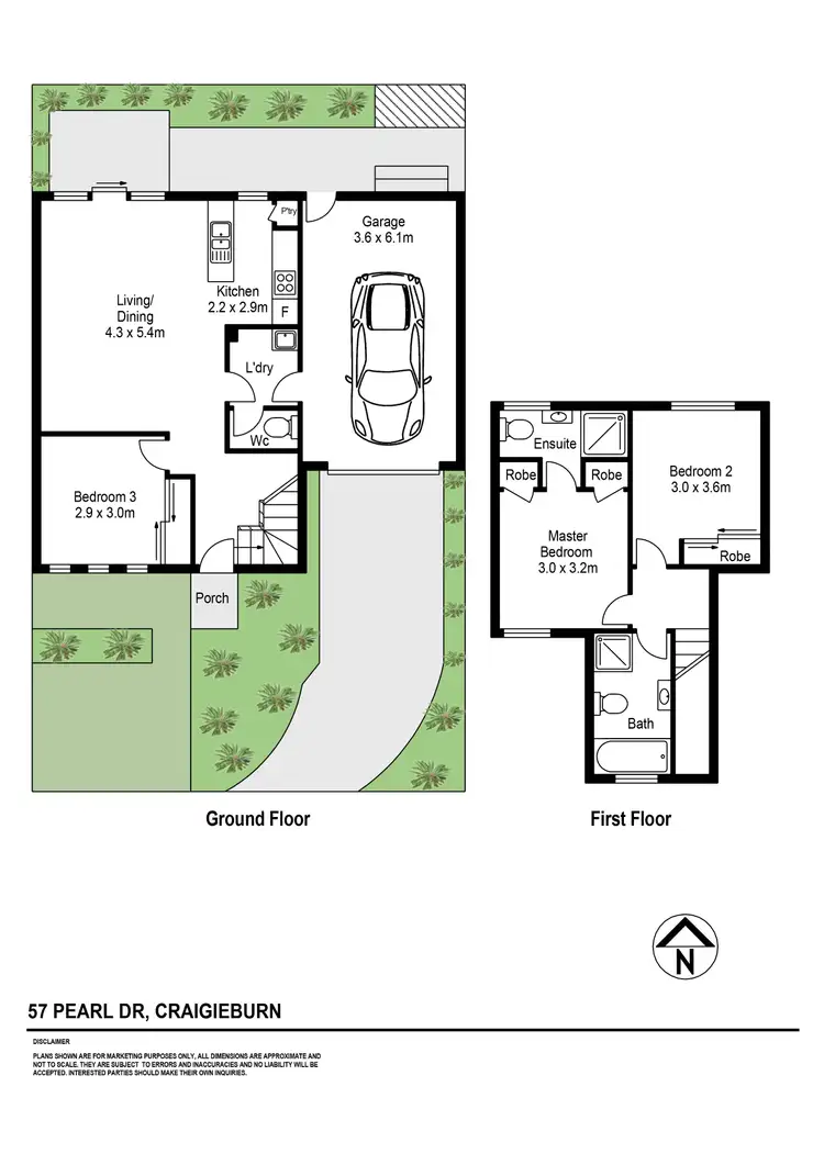 Floorplan of Homely townhouse listing, 3/57 Pearl Drive, Craigieburn VIC 3064