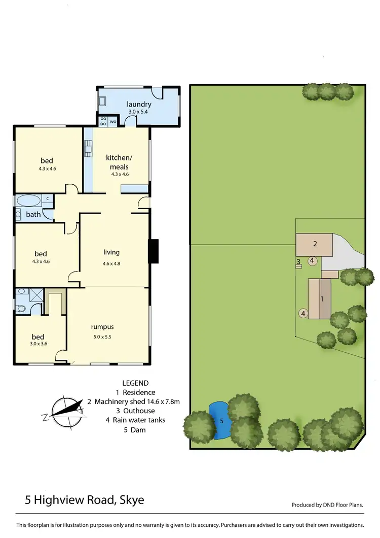 Floorplan of Homely rural property listing, 5 Highview Road, Skye VIC 3977