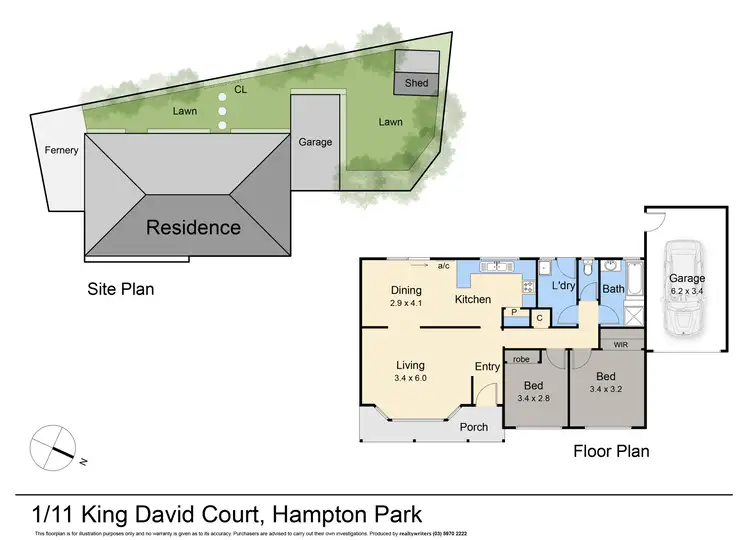 Floorplan of Homely unit listing, 1/11 King David Court, Hampton Park VIC 3976