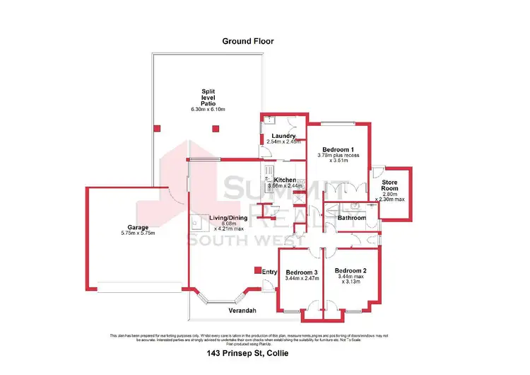 Floorplan of Homely house listing, 143 Prinsep Street, Collie WA 6225