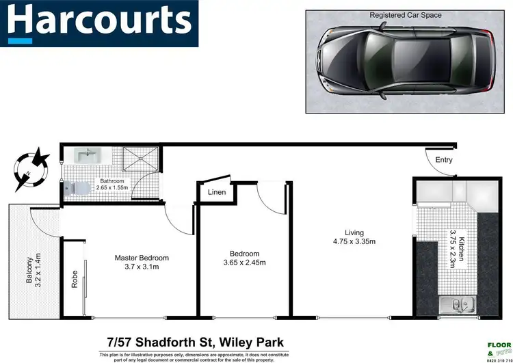 Floorplan of Homely unit listing, 7/57 Shadforth Street, Wiley Park NSW 2195