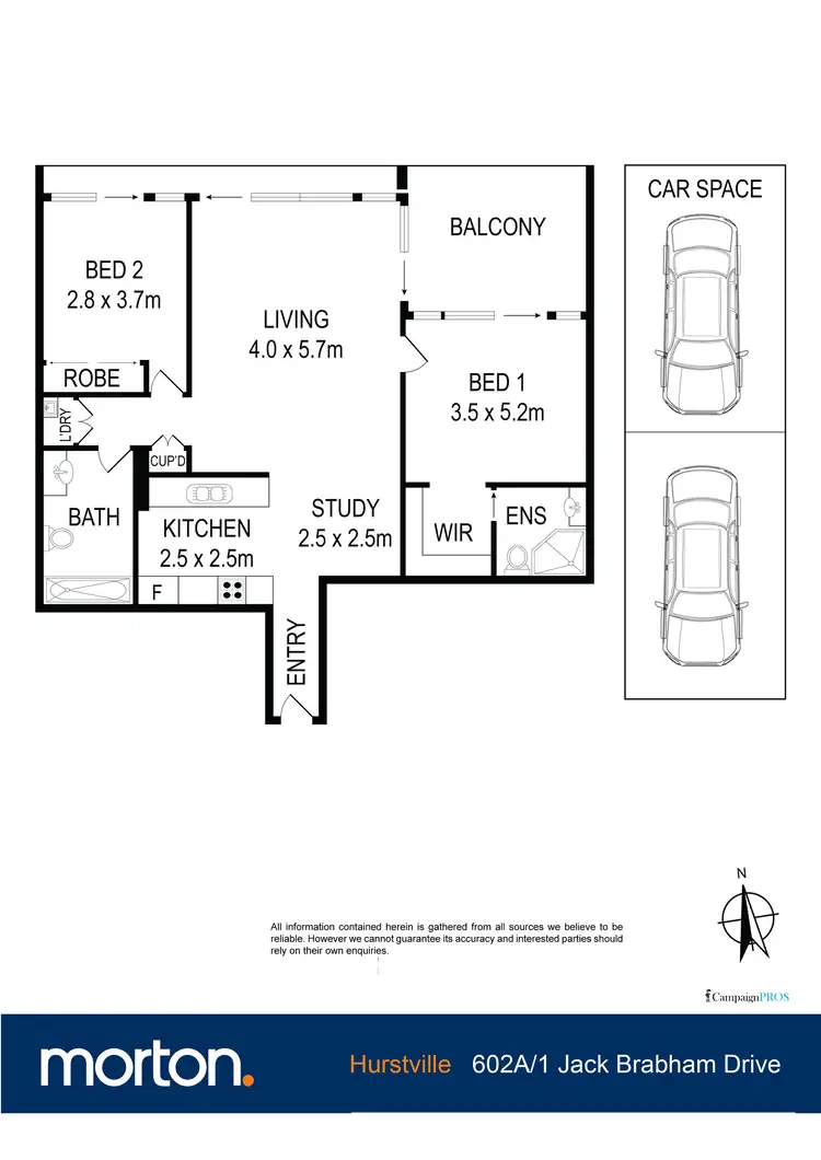 Floorplan of Homely apartment listing, 602A/1 Jack Brabham Drive, Hurstville NSW 2220