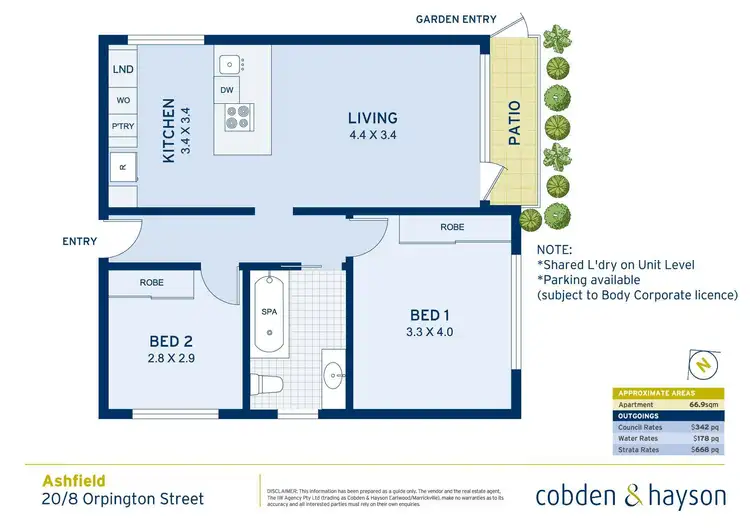 Floorplan of Homely apartment listing, 20/8 Orpington Street, Ashfield NSW 2131