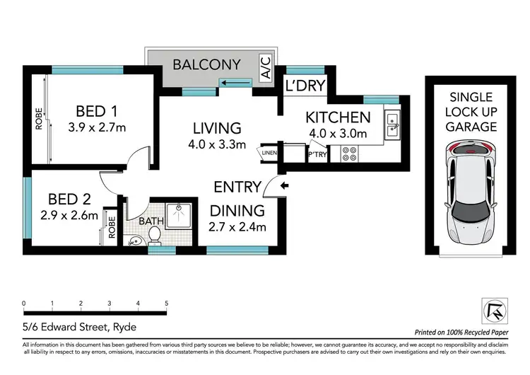 Floorplan of Homely unit listing, 5/6 Edward Street, Ryde NSW 2112