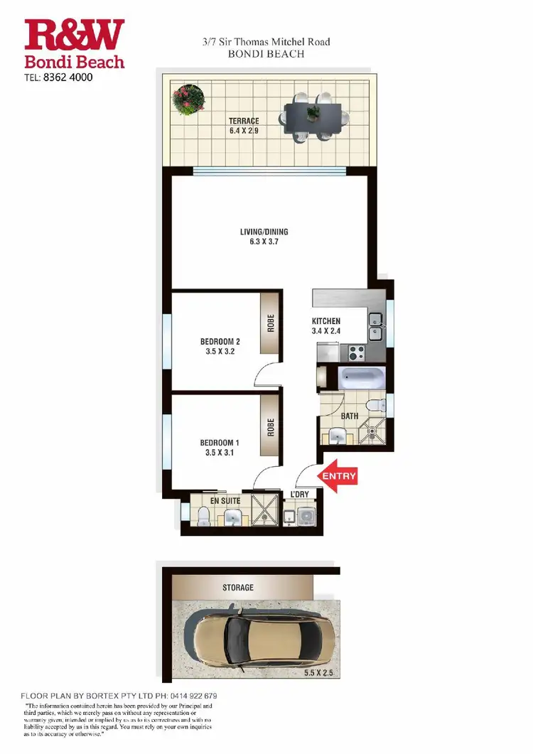 Floorplan of Homely apartment listing, 3/7 Sir Thomas Mitchell Road, Bondi Beach NSW 2026