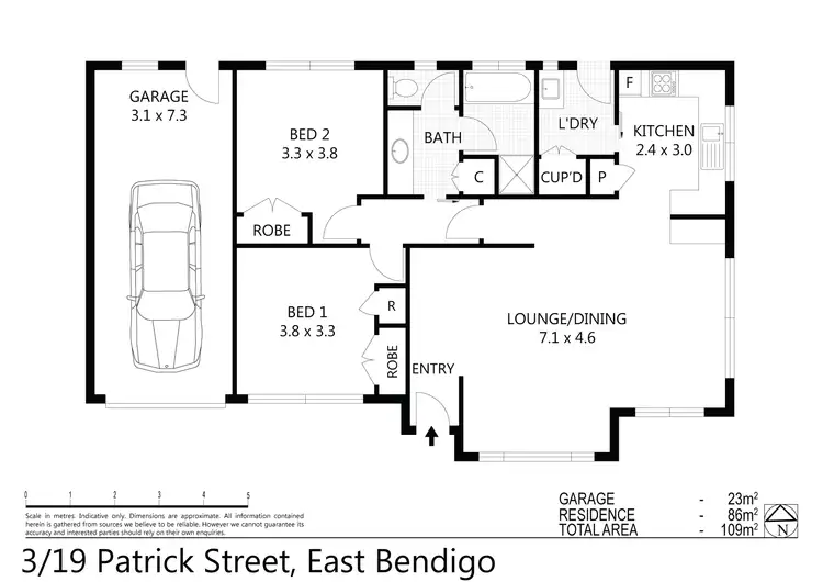 Floorplan of Homely unit listing, 3/19 Patrick Street, East Bendigo VIC 3550