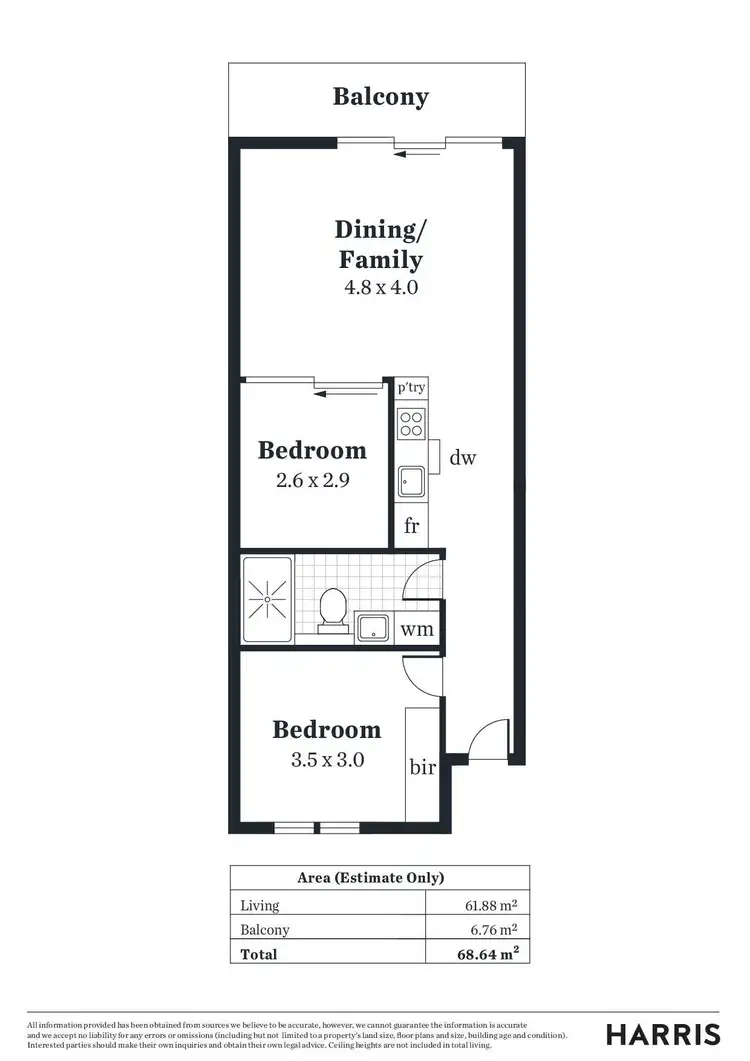 Floorplan of Homely apartment listing, 36/31 Halifax Street, Adelaide SA 5000