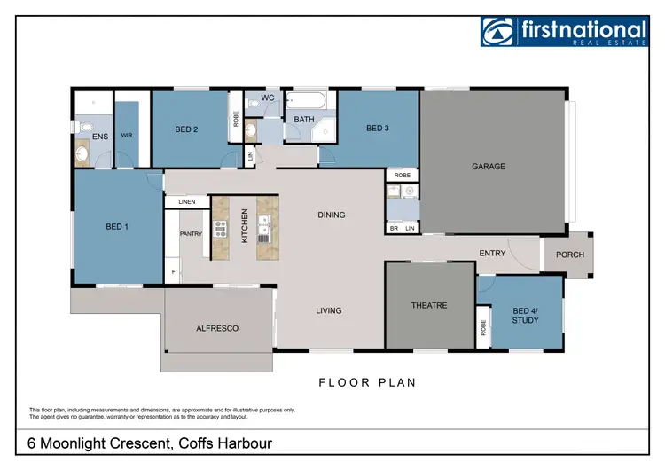 Floorplan of Homely house listing, 6 Moonlight Crescent, Coffs Harbour NSW 2450