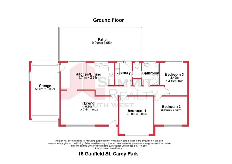 Floorplan of Homely house listing, 16 Ganfield Street, Carey Park WA 6230