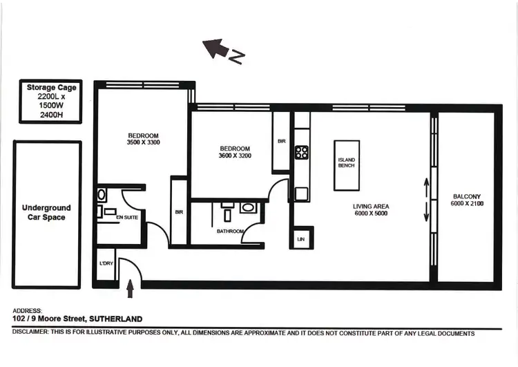 Floorplan of Homely apartment listing, 102/9 Moore Street, Sutherland NSW 2232