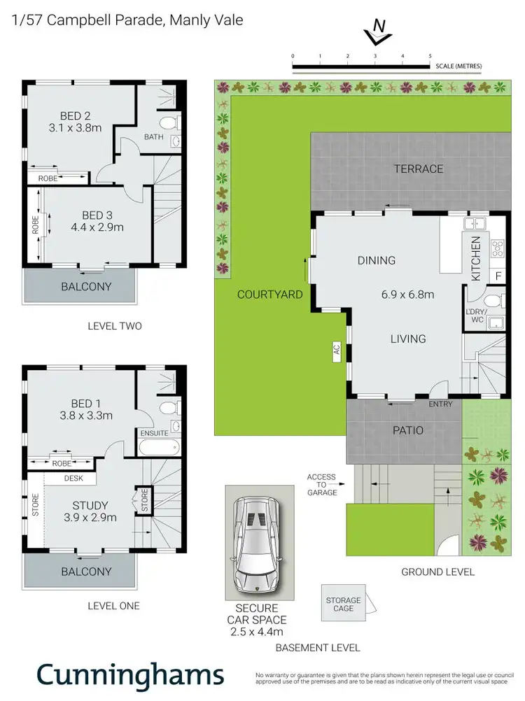 Floorplan of Homely townhouse listing, 1/57 Campbell Parade, Manly Vale NSW 2093