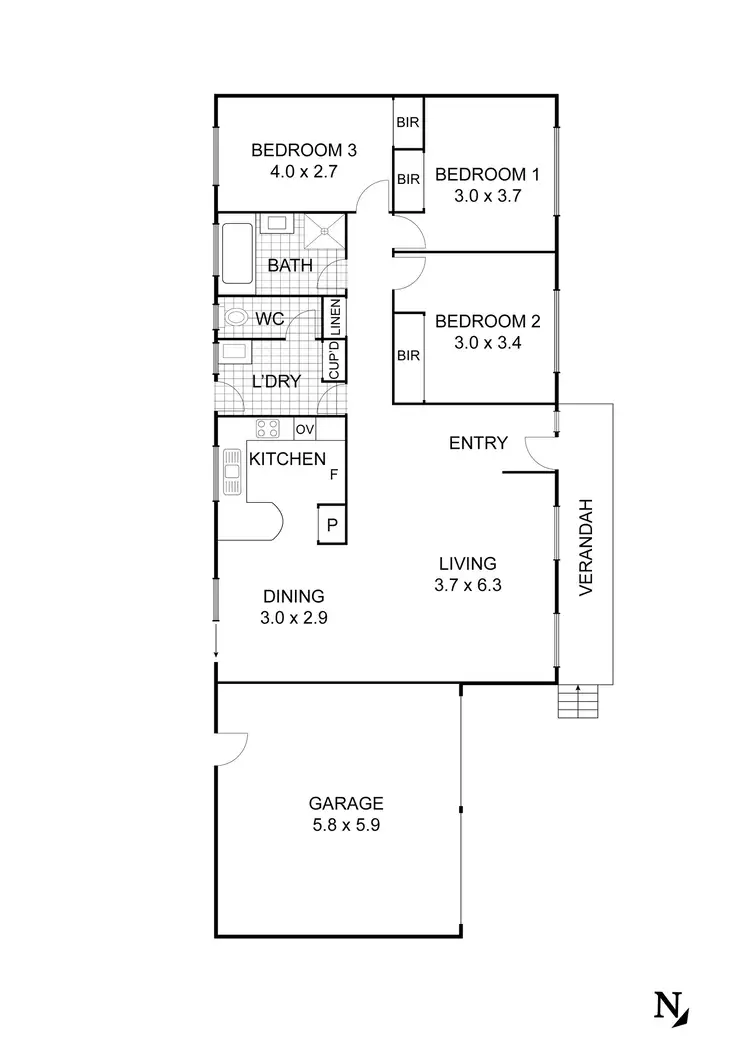 Floorplan of Homely unit listing, 1/1 Jackman Court, Golden Square VIC 3555