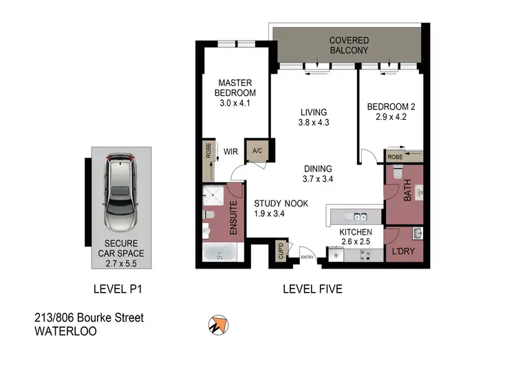Floorplan of Homely apartment listing, 213/806 Bourke Street, Waterloo NSW 2017