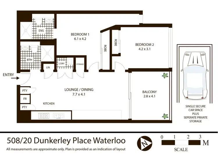 Floorplan of Homely apartment listing, 508/20 Dunkerley Place, Waterloo NSW 2017