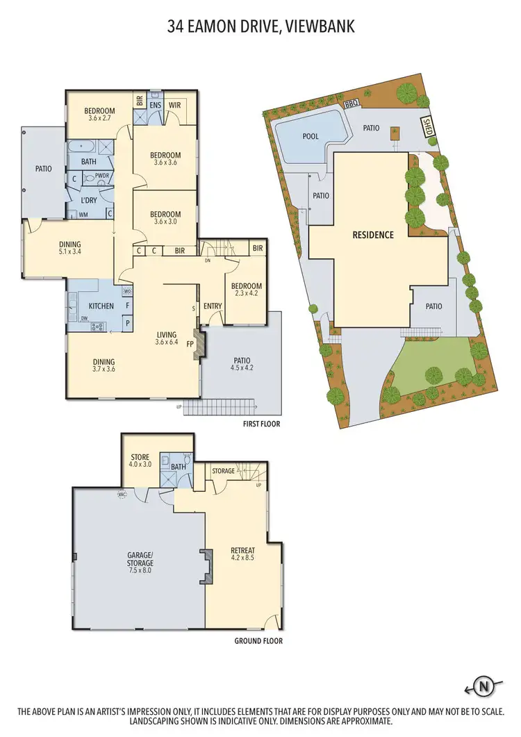 Floorplan of Homely house listing, 34 Eamon Drive, Viewbank VIC 3084