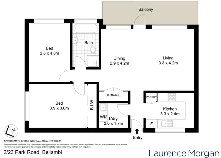 Floorplan of Homely unit listing, 2/23 Park Road, Bellambi NSW 2518