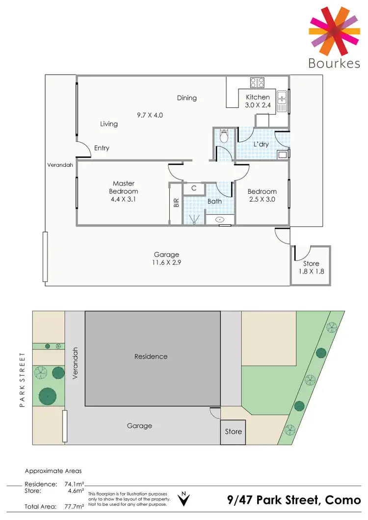 Floorplan of Homely villa listing, 9/47 Park Street, Como WA 6152
