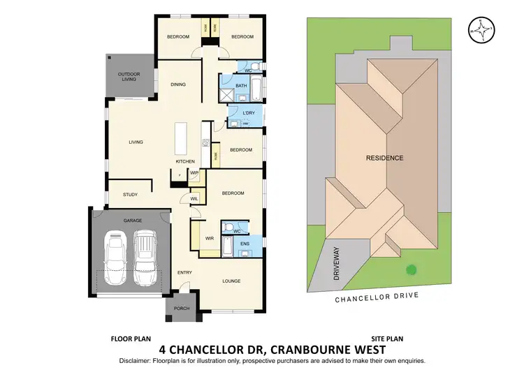 Floorplan of Homely house listing, 4 Chancellor Drive, Cranbourne West VIC 3977