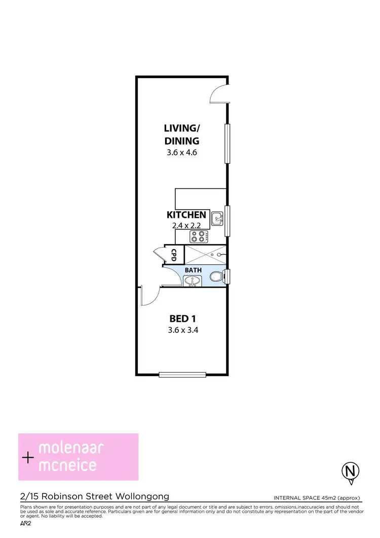 Floorplan of Homely apartment listing, 2/15 Robinson Street, Wollongong NSW 2500