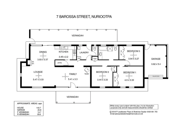 Floorplan of Homely house listing, 7 Barossa Street, Nuriootpa SA 5355