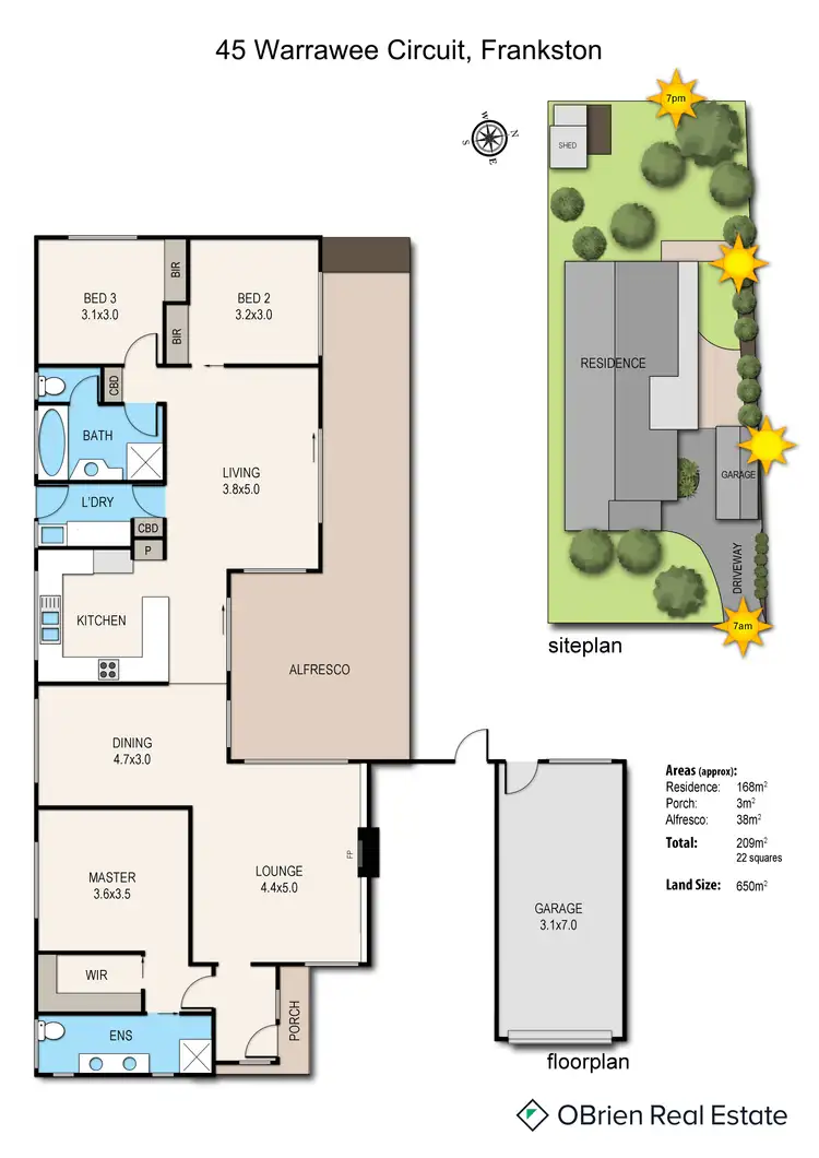 Floorplan of Homely house listing, 45 Warrawee Circuit, Frankston VIC 3199