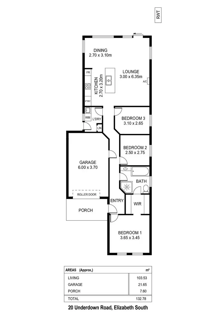 Floorplan of Homely house listing, 20 Underdown Road, Elizabeth South SA 5112