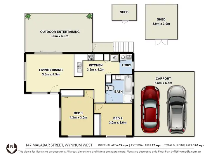 Floorplan of Homely house listing, 147 Malabar Street, Wynnum West QLD 4178