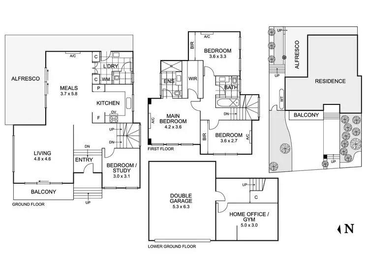 Floorplan of Homely townhouse listing, 1/6 Waratah Drive, Templestowe Lower VIC 3107