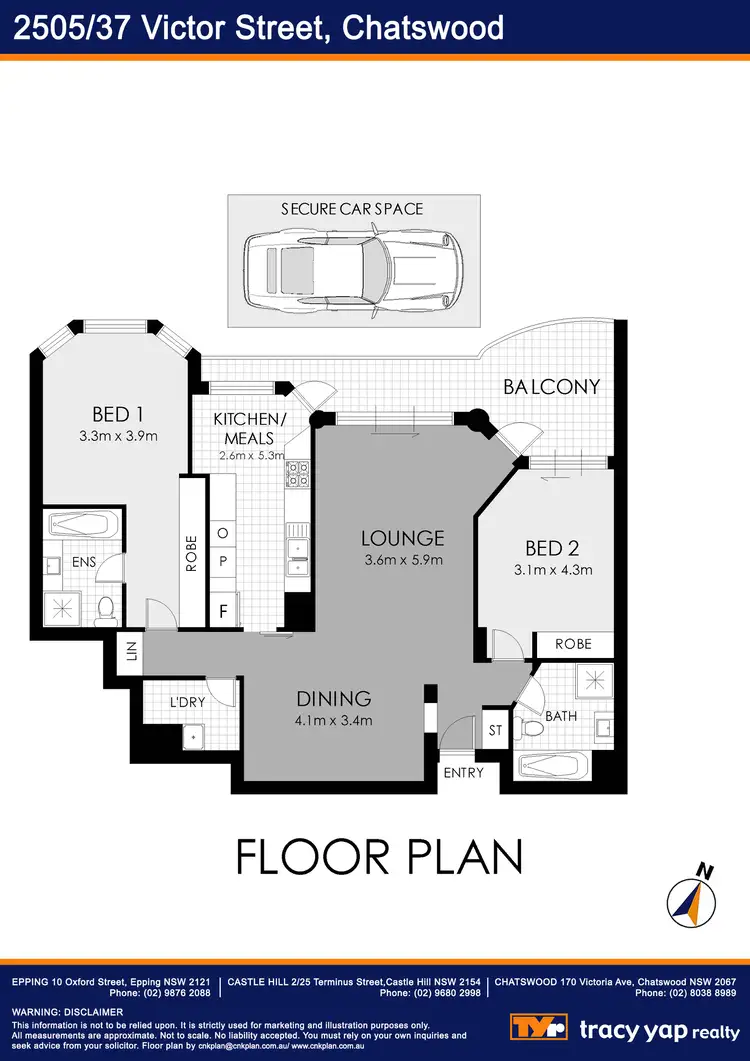 Floorplan of Homely apartment listing, 2505/37 Victor Street, Chatswood NSW 2067